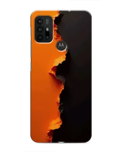 Чехол для Motorola MOTO G30 с картинкой «Оранжевый разлом»