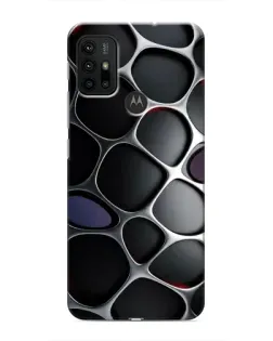 Чехол для Motorola MOTO G30 с картинкой «Объемная темная решетка»