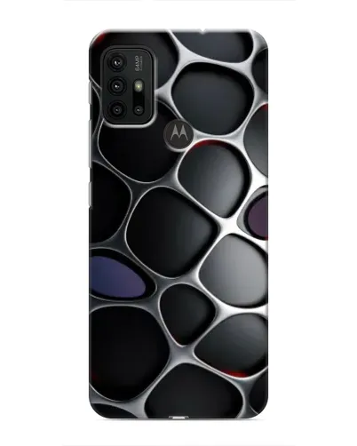 Чехол для Motorola MOTO G30 с картинкой «Объемная темная решетка»