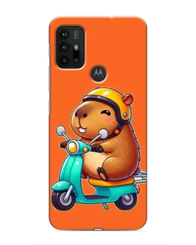 Чохол для Motorola MOTO G30 з картинкою «Капібара на скутері»