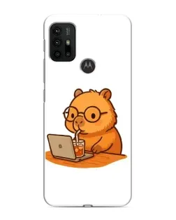Чохол для Motorola MOTO G30 з картинкою «Капібара з ноутбуком»