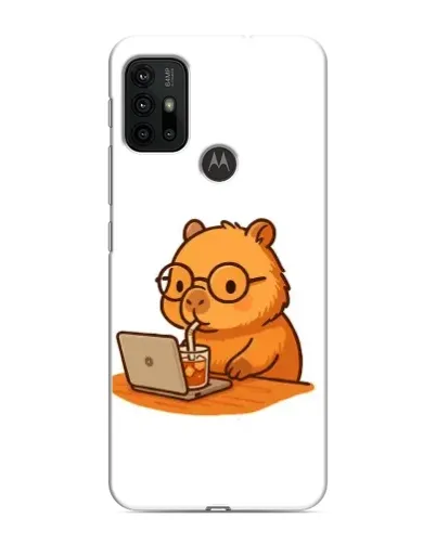 Чохол для Motorola MOTO G30 з картинкою «Капібара з ноутбуком»