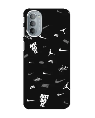 Чехол для Motorola MOTO G31 с картинкой «Nike Black Pattern»