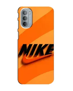 Чехол для Motorola MOTO G31 с картинкой «Оранжевый драйв Nike»
