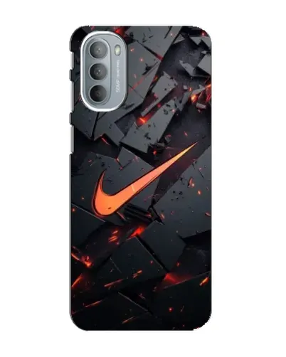 Чехол для Motorola MOTO G31 с картинкой «Nike — эффект разломов»