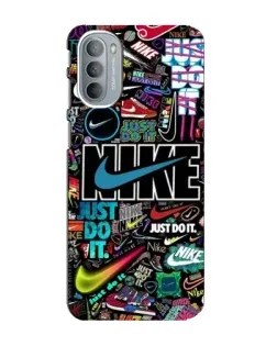 Чохол для Motorola MOTO G31 з картинкою «Яскравий колаж Nike»
