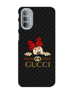 Чехол для Motorola MOTO G31 с картинкой «Минни Маус Gucci — черный»