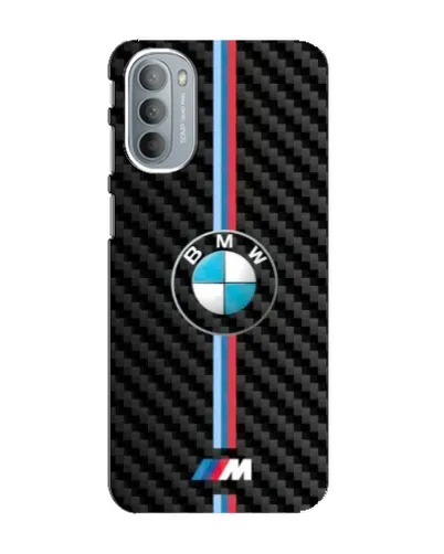 Чехол для Motorola MOTO G31 с картинкой «Эмблема BMW и карбон»