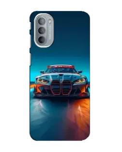 Чехол для Motorola MOTO G31 с картинкой «BMW — огни неона»