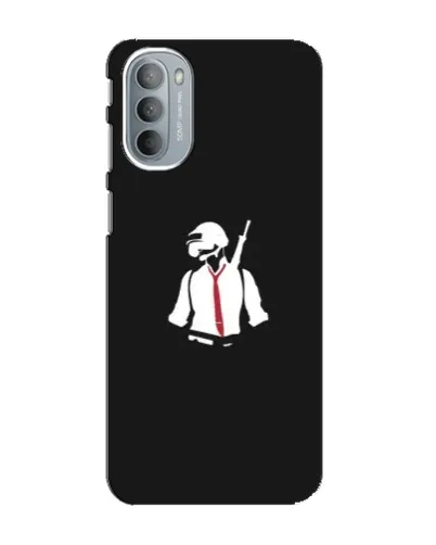 Чехол для Motorola MOTO G31 с картинкой «PUBG — силуэт воина»