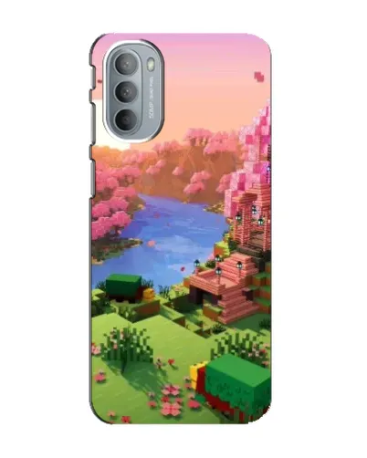 Чехол для Motorola MOTO G31 с картинкой «Розовое дерево Minecraft»