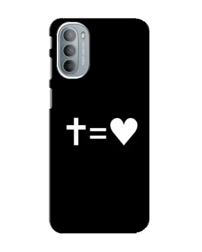 Чехол для Motorola MOTO G31 с картинкой «Крест и Сердце»