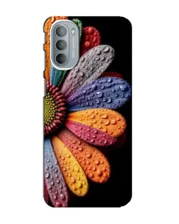 Чехол для Motorola MOTO G31 с картинкой «Радужный цветок»