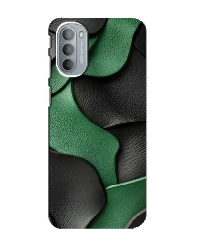 Чехол для Motorola MOTO G31 с картинкой «Зеленые кожаные волны»