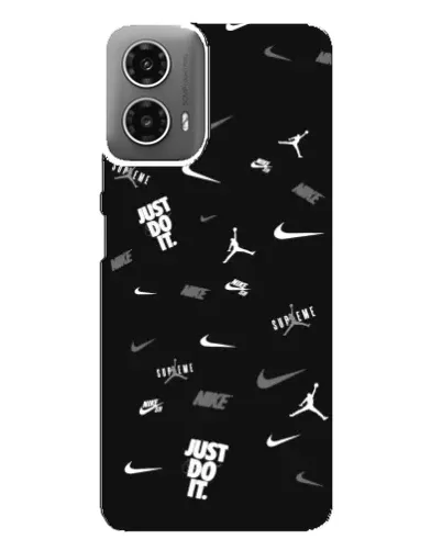 Чехол для Motorola MOTO G34 с картинкой «Nike Black Pattern»