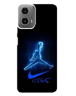 Чехол для Motorola MOTO G34 с картинкой «Jordan Neon Blue»
