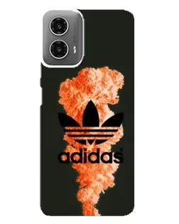 Чехол для Motorola MOTO G34 с картинкой «Оранжевый дым Adidas»