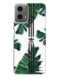 Чехол для Motorola MOTO G34 с картинкой «Пальмовые листья адидас»