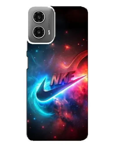 Чехол для Motorola MOTO G34 с картинкой «Огненный логотип Nike»