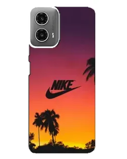 Чехол для Motorola MOTO G34 с картинкой «Nike на закате солнца»