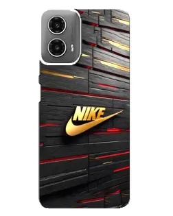 Чехол для Motorola MOTO G34 с картинкой «Золотой Nike на металле»