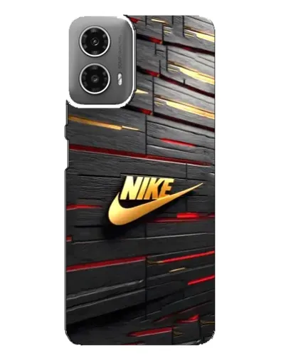 Чехол для Motorola MOTO G34 с картинкой «Золотой Nike на металле»