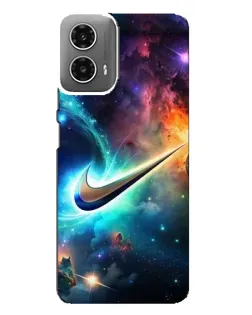Чехол для Motorola MOTO G34 с картинкой «Космический Nike Swoosh»