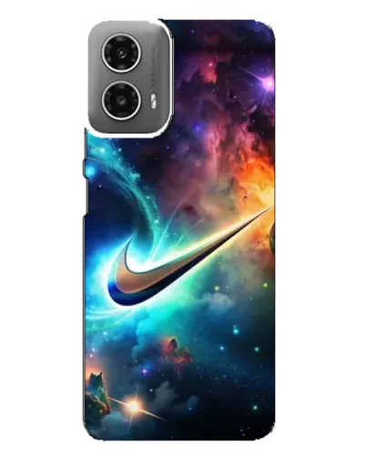 Чехол для Motorola MOTO G34 с картинкой «Космический Nike Swoosh»