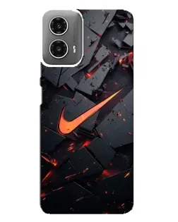 Чехол для Motorola MOTO G34 с картинкой «Nike — эффект разломов»