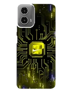 Чехол для Motorola MOTO G34 с картинкой «Nike — золотая искра»