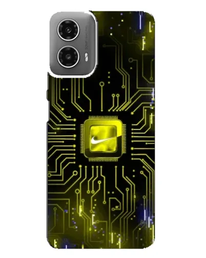 Чехол для Motorola MOTO G34 с картинкой «Nike — золотая искра»
