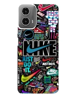 Чехол для Motorola MOTO G34 с картинкой «Яркий коллаж Nike»
