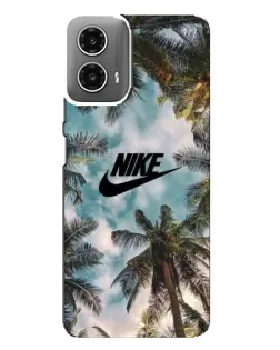 Чехол для Motorola MOTO G34 с картинкой «Тропический принт Nike»