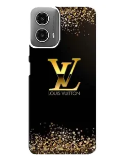 Чехол для Motorola MOTO G34 с картинкой «LV — золотые искры»