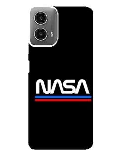 Чехол для Motorola MOTO G34 с картинкой «NASA — классика Red Blue» Чехол для Motorola MOTO G34 с картинкой «NASA — классика Red Blue»