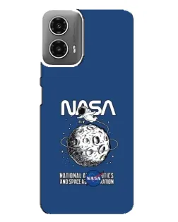 Чехол для Motorola MOTO G34 с картинкой «NASA — лунная миссия»