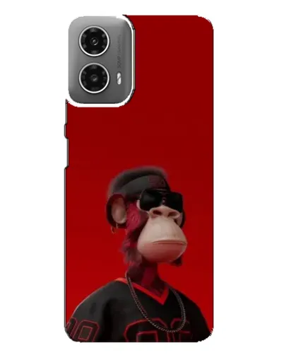 Чехол для Motorola MOTO G34 с картинкой «Bored Ape в красном»
