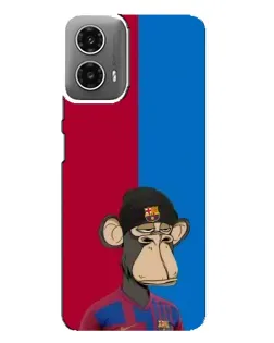 Чехол для Motorola MOTO G34 с картинкой «Bored Ape — фанат Барсы»
