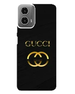 Чехол для Motorola MOTO G34 с картинкой «Золотой логотип Gucci»