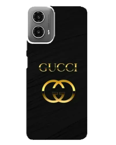 Чехол для Motorola MOTO G34 с картинкой «Золотой логотип Gucci»