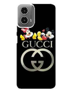 Чехол для Motorola MOTO G34 с картинкой «Gucci — герои Disney»