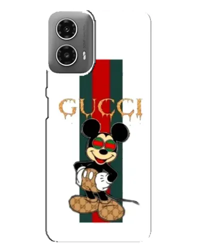 Чехол для Motorola MOTO G34 с картинкой «Микки Маус Gucci — полосы»