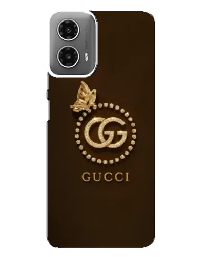 Чехол для Motorola MOTO G34 с картинкой «Gucci — золотая бабочка»