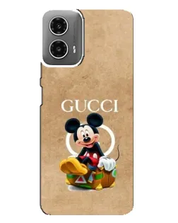 Чехол для Motorola MOTO G34 с картинкой «Микки Маус Gucci — крафт»