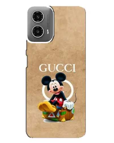 Чехол для Motorola MOTO G34 с картинкой «Микки Маус Gucci — крафт»