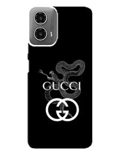 Чехол для Motorola MOTO G34 с картинкой «Gucci — серебряная змея»