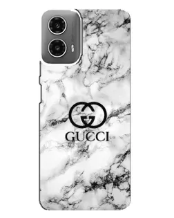 Чехол для Motorola MOTO G34 с картинкой «Gucci — мраморный шик»