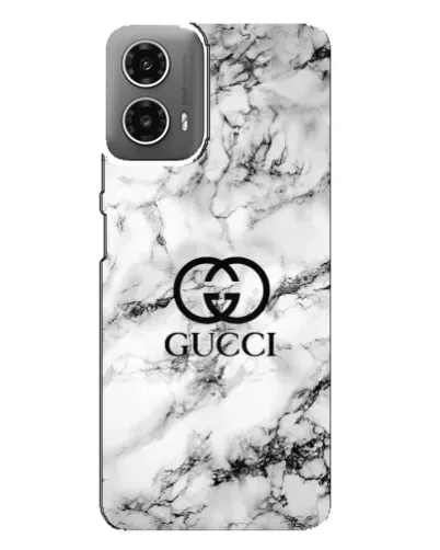 Чехол для Motorola MOTO G34 с картинкой «Gucci — мраморный шик»