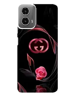 Чехол для Motorola MOTO G34 с картинкой «Gucci — неоновая роза»