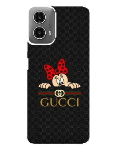Чехол для Motorola MOTO G34 с картинкой «Минни Маус Gucci — черный»